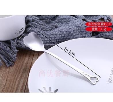 1pc Heart Shaped Love Couple Spoon Stainless Steel Coffee Tea Dessert Stiring Spoon Ice Cream yogurt Honey Spoon: Silver B