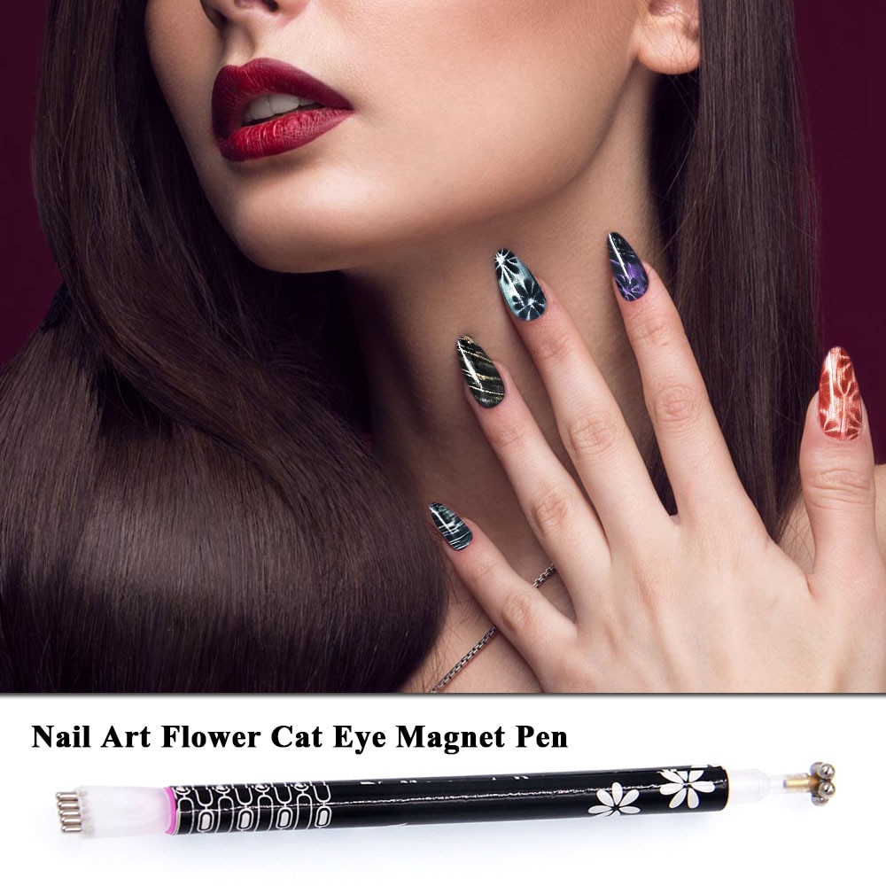 1 Pcs Magneet Magic Pen Voor Cat Eye Dubbele kop Pen Voor Gel Polish UV Gel Polish Nail Art gereedschap Magnetische Manicure Print Gereedschap DIY
