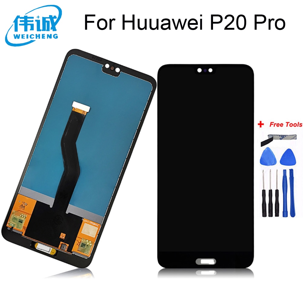 Tft-skærm til huawei  p20 pro lcd-skærm + berøringsskærm digitizer-enhed udskiftning til huawei  p20 pro clt -l04 clt -l09 clt -l29