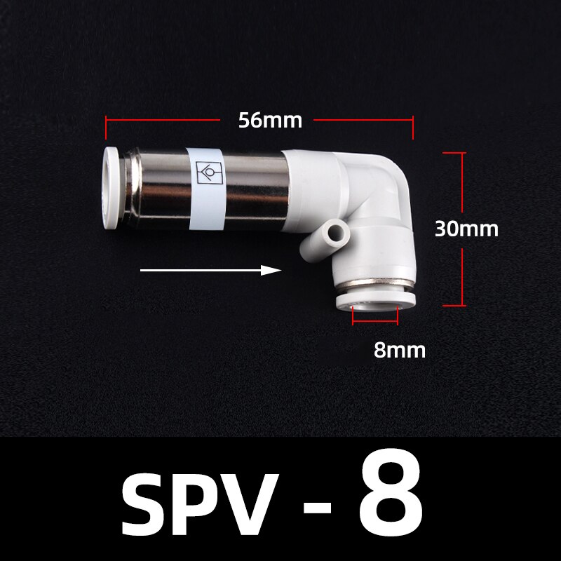 Air Pneumatic Check Valve One Way Non-return Valve Hose Tube One Touch Qucik Fitting Connector Coupling: SPV-8