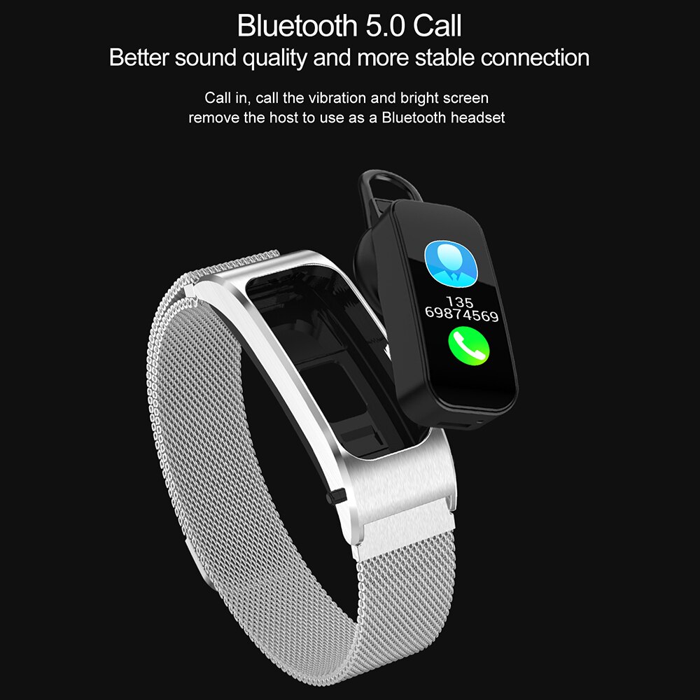 Smart watch Wireless Headphones Heart Rate Blood Pressure Fitness Bracelet Bluetooth 5.0 Earphone Headset Wristband Watch Band