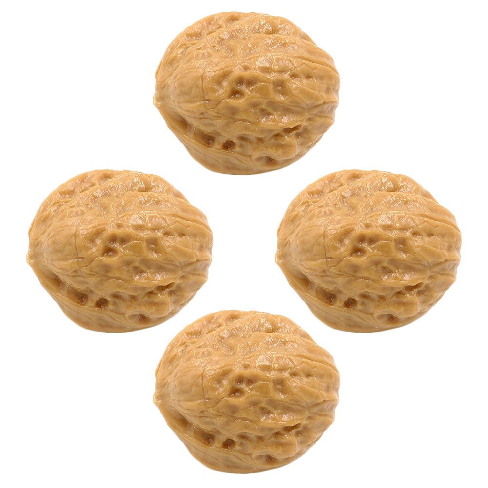 4Pcs Simulation Walnut Decorations Vivid Artificial Walnut Models Shop Window Decorations
