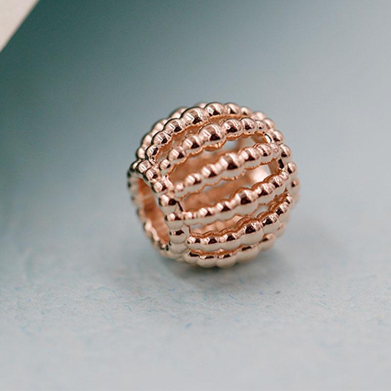 Valentine's Day 100% 925 Sterling silver Beaded Openwork Charms fit Pan Bracelets Bangles DIY for Women: Amber