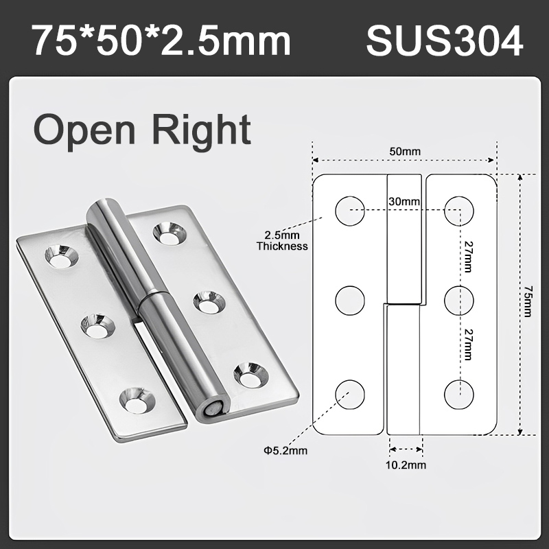 Bisagra desmontable de acero inoxidable 304, bisagra de puerta extraíble para armario, herrajes para muebles: Gris