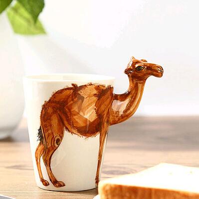 Tasse de peinture 3D d'animaux créative | Tasse en céramique tasse de café tasse de bière avec cookies 300-400ML, Copo bardak xicara amusant,