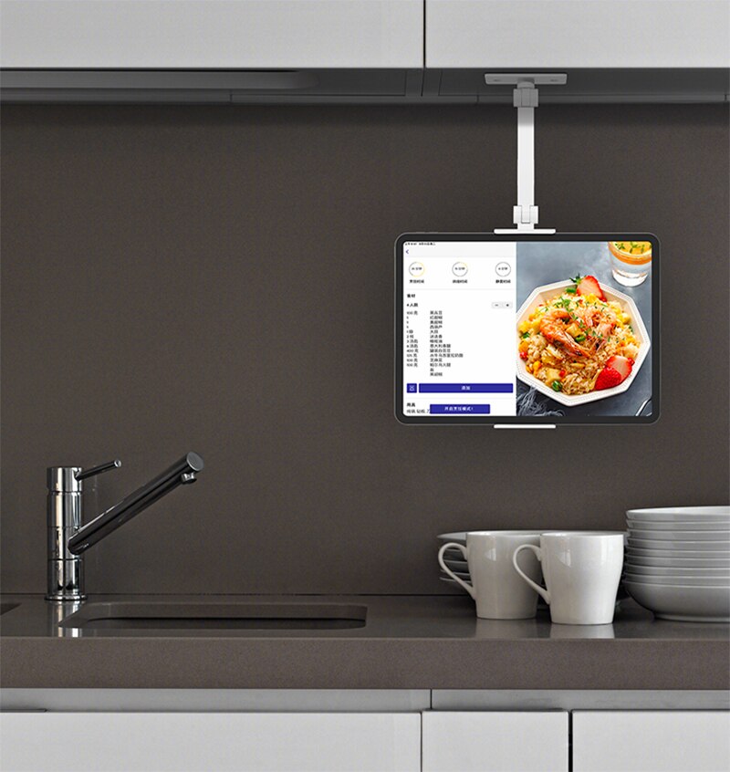 BW-1 Aluminium Keuken Tablet Wall Mount Arm Opvouwbaar Verstelbare 5-13 Inch Tablet Mobiele Telefoon Houder Voor Ipad Pro 12.9
