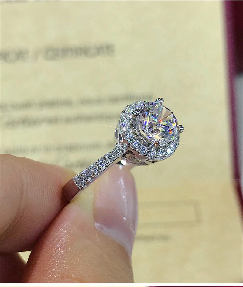 Cc ringe kvinner ringetone bryllup forlovelse brudesmykker kubikk zirconia hvitt måke farge bijoux  cc583