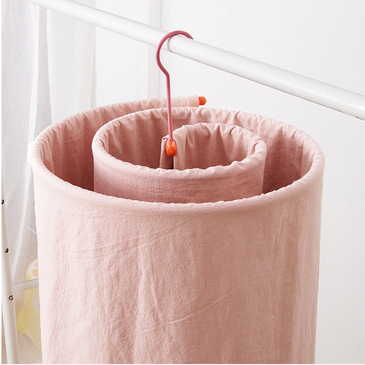 Round spiral Quilt Sheets Hanger Stainless Steel Rotating Drying Rack Save Space Blanket Hanger Outdoor Home Balcony Hanger: 12mm Pink