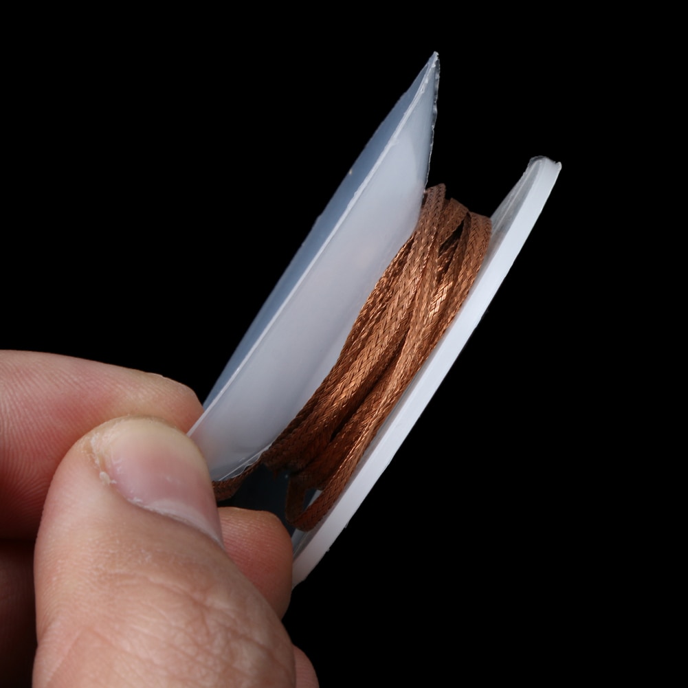 2 stk 1.5m x 2.0mm kobber lodde væge fjerner aflodning fletning lodde fjerner suger flux væge kabel