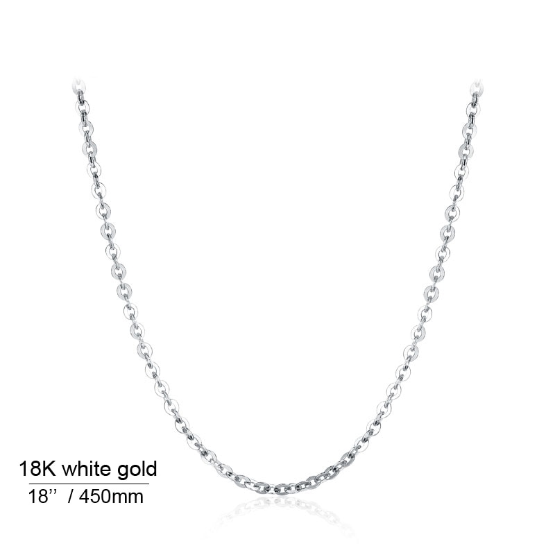 Genuine 18K White Yellow Gold Chain 18 Inches Au750 Rose Gold Necklace Pendant Wendding Party For Women