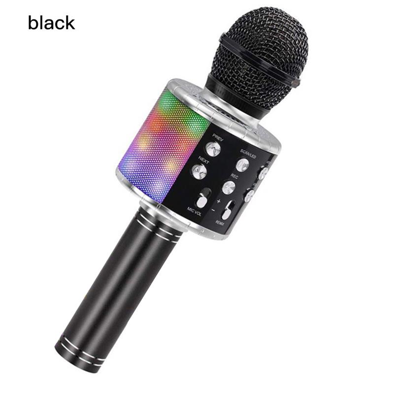 WS858 Professionele Bluetooth Draadloze Microfoon Luidspreker Handheld Microfoon Karaoke Mic Ktv Muziek Speler Zingen Recorder: Grijs