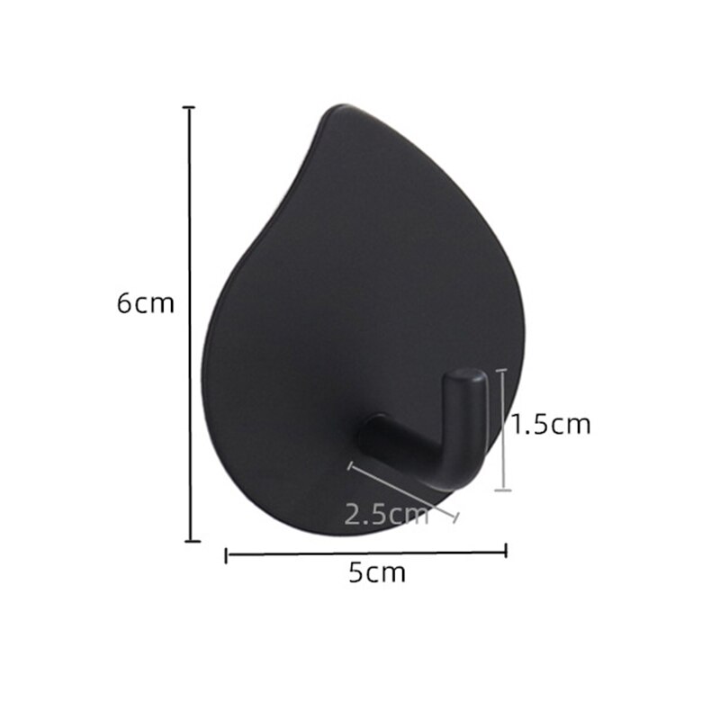 Rvs Haak Zelfklevende Keuken Muur Deur Haak Sleutel Rack Badkamer Handdoek Hanger Zwart Zilver Druppelen Vorm Opslag Haken: 02
