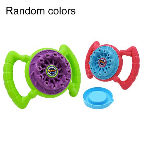 1Pc Portatile Durevole Del Fumetto Dei Bambini Rana Volante di Plastica A Forma di Bolla Automatica Creatore Ventilatore Giocattolo: timone ruota