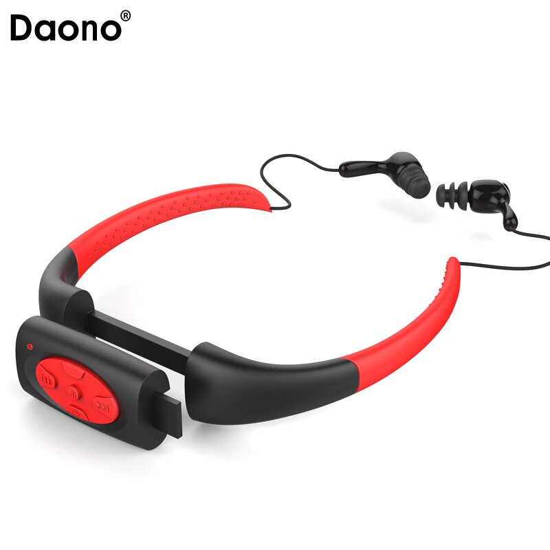 8 GB Lettore Musicale MP3 Impermeabile Subacquea Nuoto Immersioni Surf sport fascia da collo Auricolare stereo terme Surf subacqueo Handsfree FM Radio