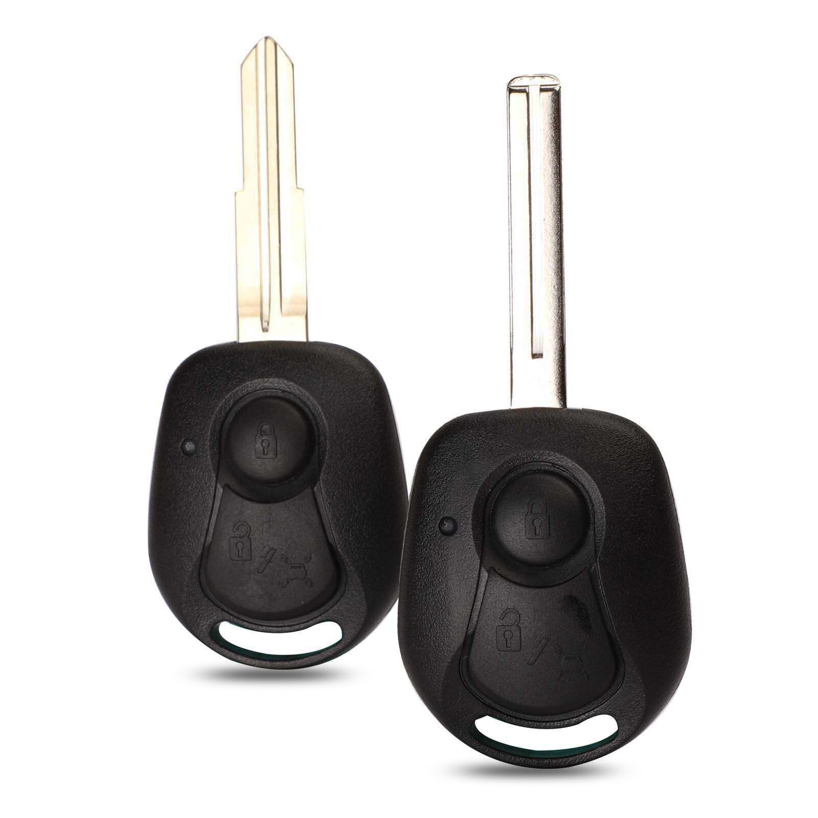 Bilchave 2 Buttons Remote Car Key Shell Fob For SSANGYONG Actyon Kyron Rexton RX7 Key Case With Uncut Blade Replacement