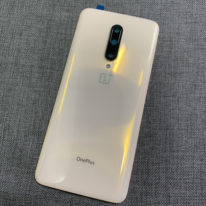 Originalt bagglascover oneplus 7 7t pro battericover one plus 7 t bagdørs cover oneplus 7t bagcover med kameralinse: 7 pro-guld med linse