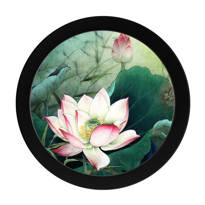 Round Photo Frame DIY Wooden Photo Frames Wall Mounted Hanging Picture Frames Cadre Photo Murale Living Room Decor: Black Photo Frame / 5 inch