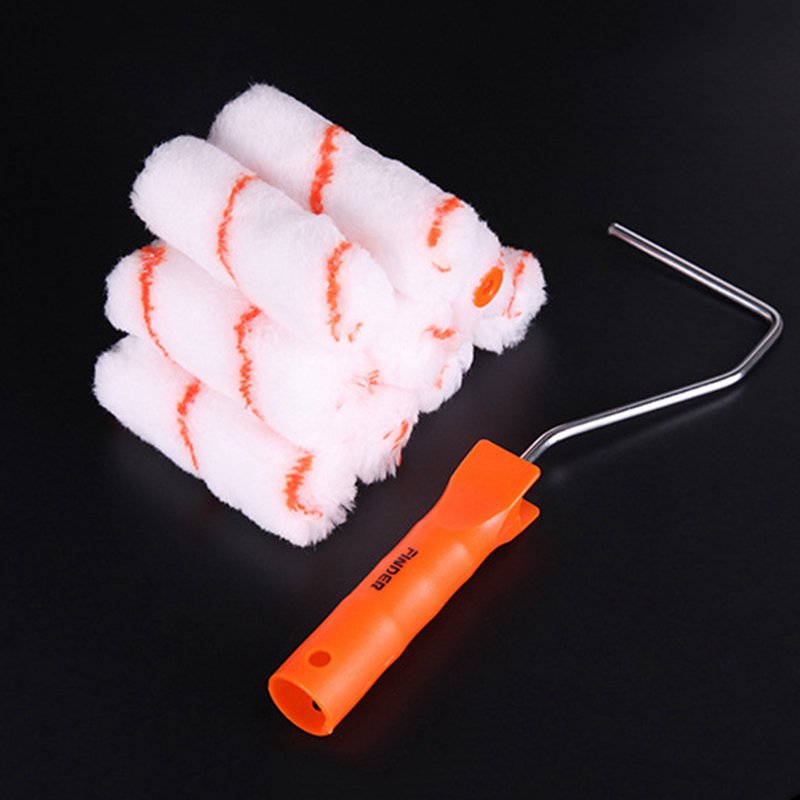 10Pcs/set Roller Brush Household DIY Handle Wall Painting 105MM Simple Installation Renovation Tool Polyester Fiber Roller Brush