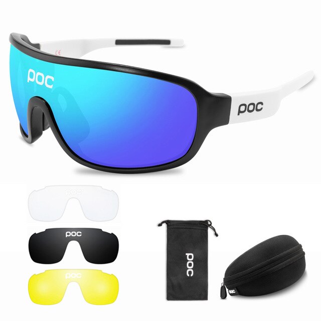 4 Set di lenti POC occhiali da ciclismo sport all'aria aperta occhiali uomo donna occhiali da bicicletta polarizzati MTB Road Bike occhiali da moto: P9-1