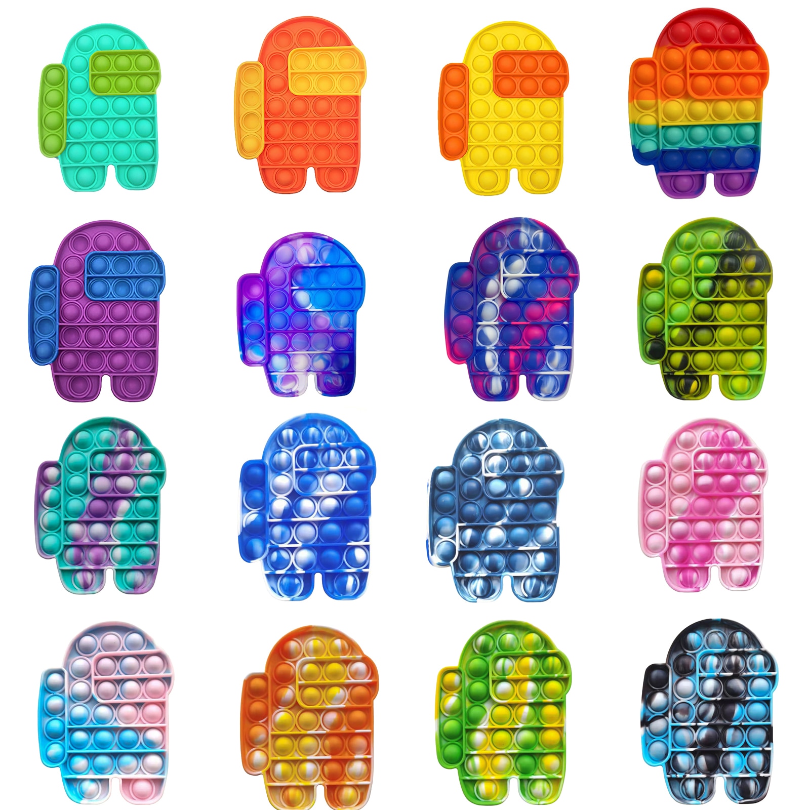Zappeln Anti-stress Popit Spielzeug Für Erwachsene Regenbogen Push Blase Sensorischen Pops Spielzeug Lustige Anti-stress Pop Zappeln reliver Stress