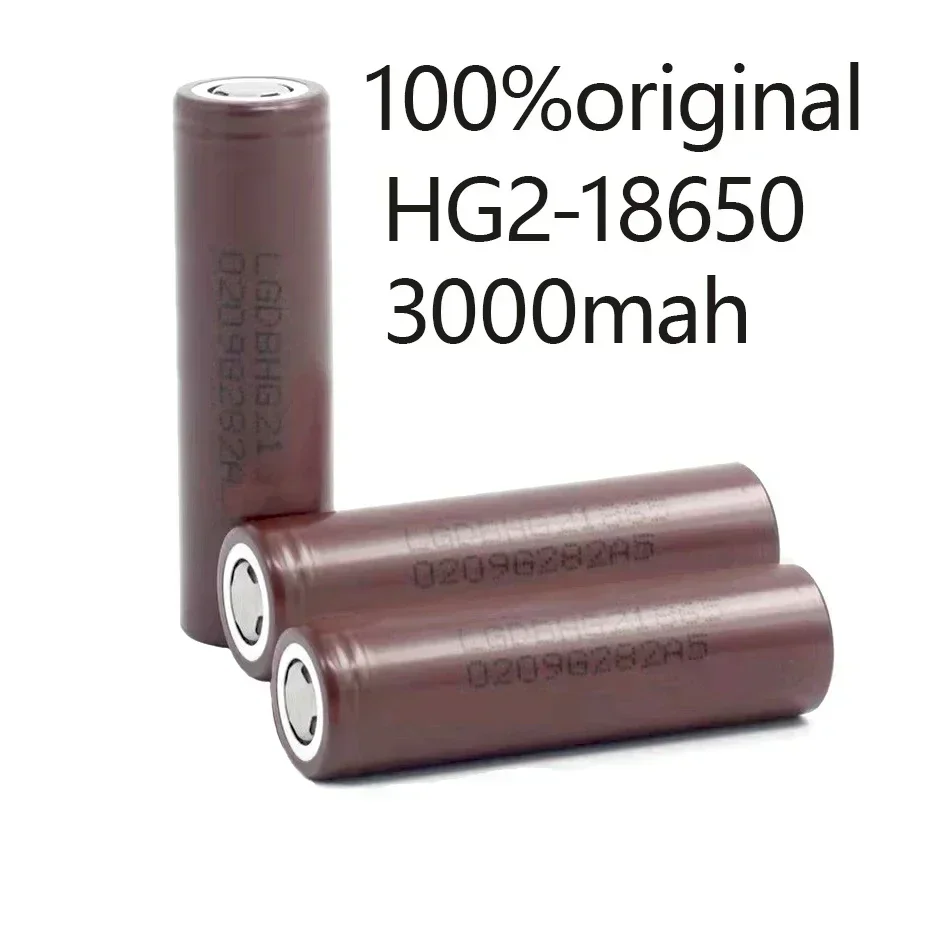 Lg18650 original importerade  hg2 3000 mah högkapacitets litiumbatterier med hög hastighet , 20 3.7v laddningskraft