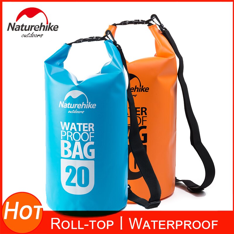 Naturehike-bolsa seca impermeable de 5L, 10l, 15l, 20 litros, bolsa seca con correa para el hombro, para playa, natación, kayak, acampada