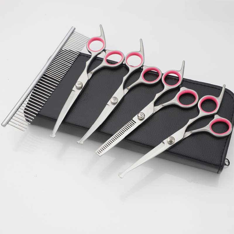 Stainless steel pet grooming scissors with up and down curved scissors with sharp scissors scissors set of pet tools