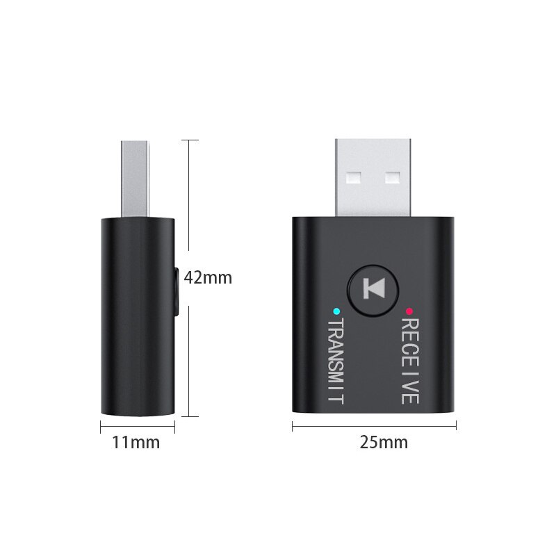 Adaptador receptor inalámbrico Bluetooth 5,0, transmisor de Audio estéreo AptX, códec de Audio para un sonido más profundo, Cable USB incluido más fuerte