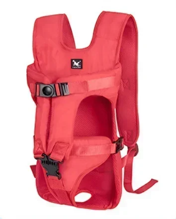 Borsttas voor huisdieren, inwikkelbare rugzak voor grote honden, handig om te dragen bij het uitgaan, nieuw product: L / Rood