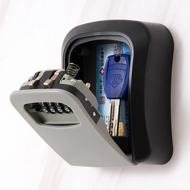 Wall Mount Key Safe Box Weatherproof Key Storage Secret Box Organizer 4 Digit Combination Password Security Code Lock nokey Home