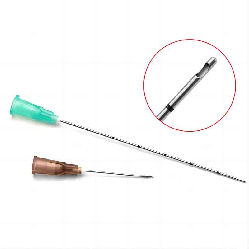 Einweg kanüle mit stumpfer Spitze 22g 25g 50mm 70mm Mikro kanüle Werkzeug teile Harnsäure Gesichts füllung nasale mico stumpfe Kanüle