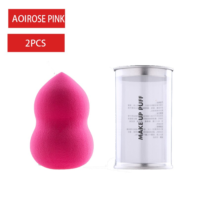 Coussin en forme de gourde, en forme de goutte d'oeuf, éponge, coussin de maquillage en forme d'oeuf, en boîte: A01 ROSE PINK 2PCS