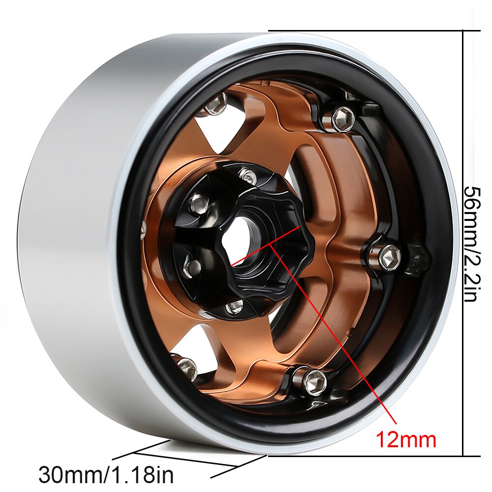 Injora 4 個金属 6 スポーク 1.9 ビードロックホイールハブ用 1/10 rcクローラ軸SCX10 90046 AXI03007 トラクサスTRX4 redcat mst