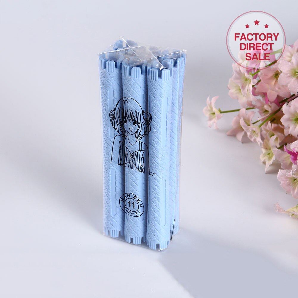 Rulos rizadores de pelo largo, varillas de permanente fría, barra ondulada, herramientas de peinado para peluquería, herramienta de bricolaje para el hogar, oferta UN720, 6 unids/lote por paquete: Azul cielo