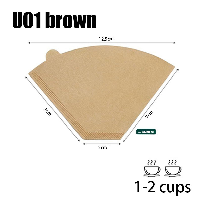 100 Stuks Wegwerp Papier Koffie Filter 1-4 Kopjes Houtpulp Drip Papier Kegel Koffie Zeef Zak Giet over Huishoudelijke Accessoires: Army Green