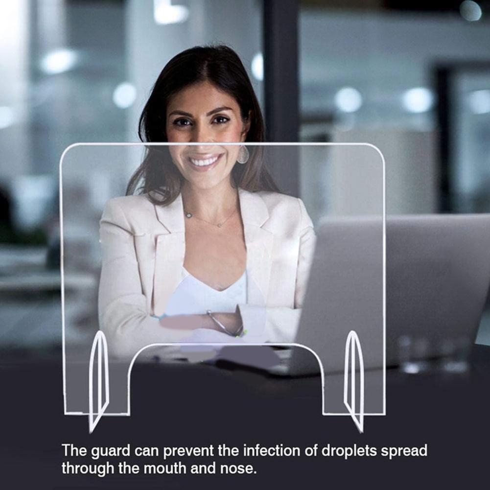 thumbnail interactive-video image 1 of Clear Acrylic Sneeze Guard Divider - Counter Shield For Checkout Desk Salon 1 of 3