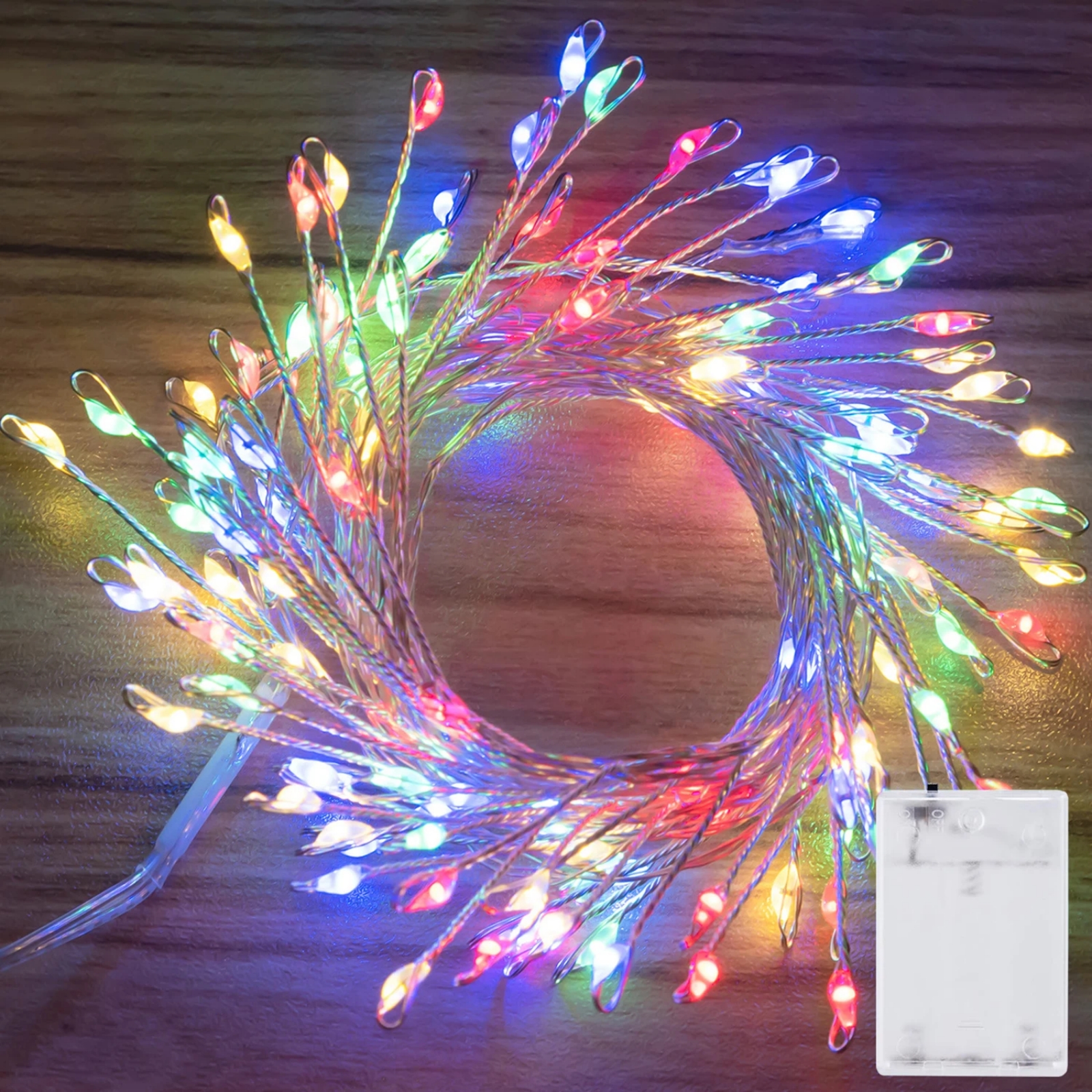 Lyslenke med ledet-lys av kobbertråd, 3m/6m stk . batteridrevet med fjernkontroll, dimbar lyskilde til festdekor på soverommet: Blå / 0-5w / X