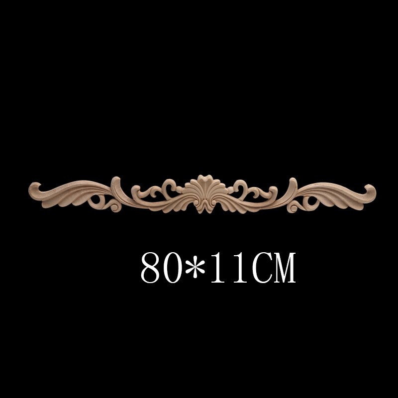 Houtapplicatie houtsnijwerk deur onlay ongeverfde decoratie bloemige lange houten huisdecoratie accessoires hoek