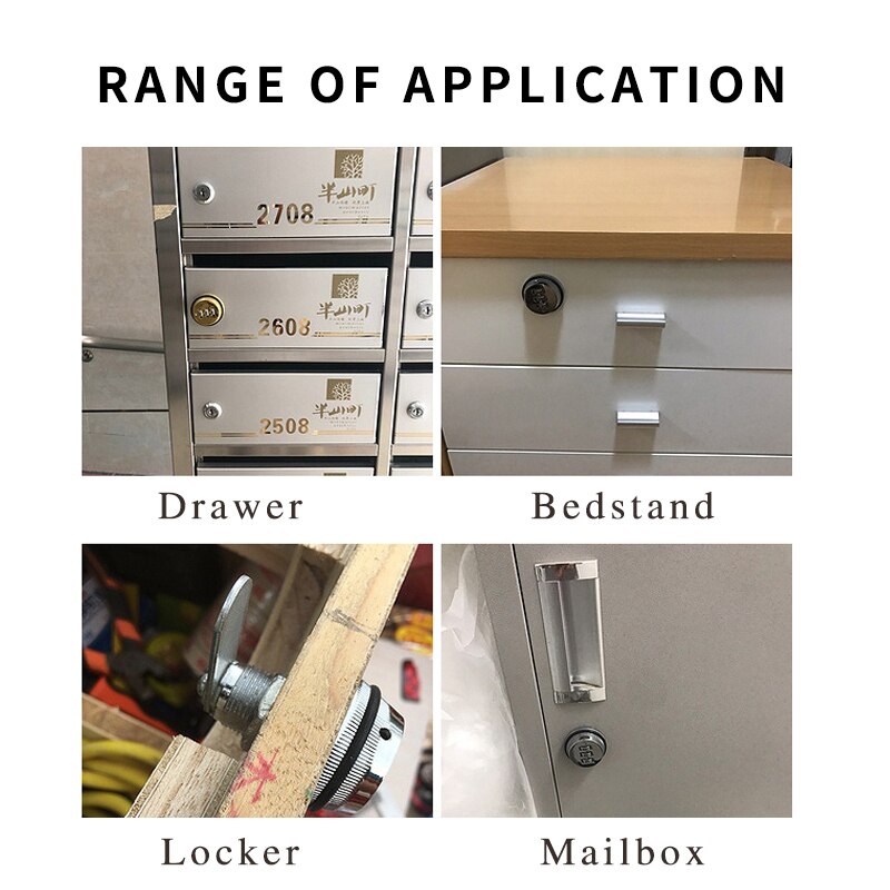 WHDT 3 digit security combination mailbox password coded lock zinc alloy cam lock locker for cabinet drawer storage unit
