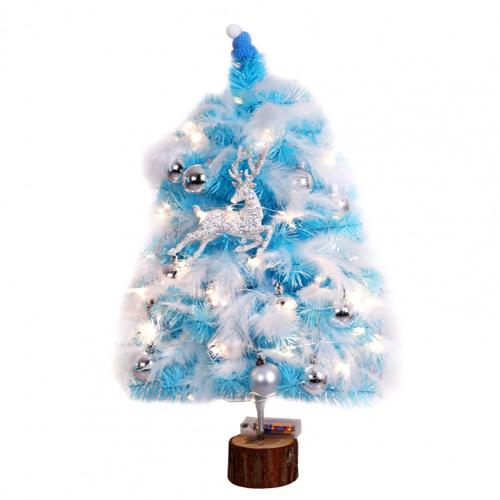 45cm Christmas Tree LED Light Fine Workmanship PVC Artificial Table Top Christmas Tree Artificial LED Light Xmas Tree for Home: Blue