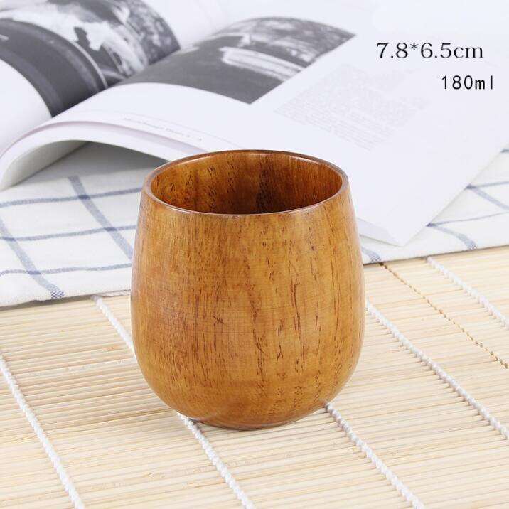 Naturligt trä mugg kaffe vin glas vattenkokare isolering tekopp för familjen te rum bar öl mjölk drinkware: 180ml