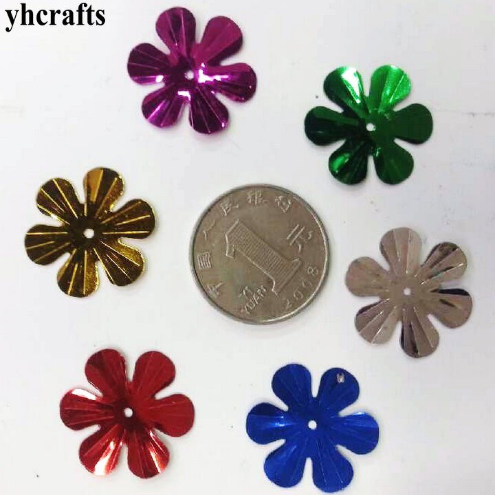 20gram/Lot.15 different shape flower sequins Craft material Kindergarten arts and crafts DIY toys beads toys: 20gram 25mm