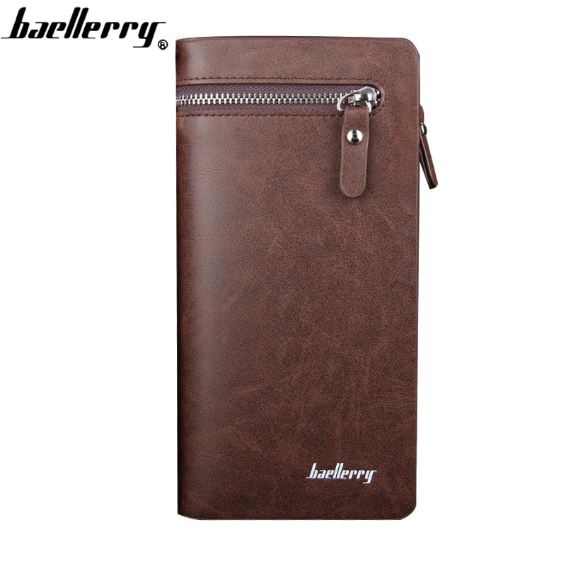 Baellerry Männer Brieftaschen PU Leder Reißverschluss praktisch Tasche Brieftasche Karte Halfter England Stil Männlichen Brieftasche Schwarz oben Männer Brieftasche