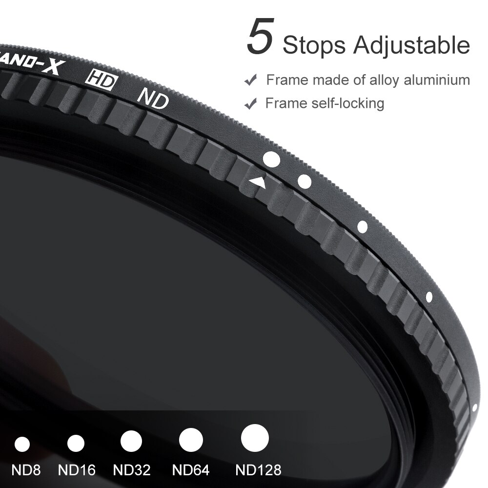 K&amp;F Concept ND8-ND128 Variable ND Filter NO X Spot 37/40.5/49/52/55/58/62/67/72/77/82mm Fade Neutral Densityr Camera Lens Filter