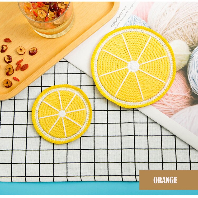 Diy Handgemaakte Cup Mat Fruit Vorm Haak Servies Wol Breien Cup Pad Huishoudelijke Tafel Decoratie