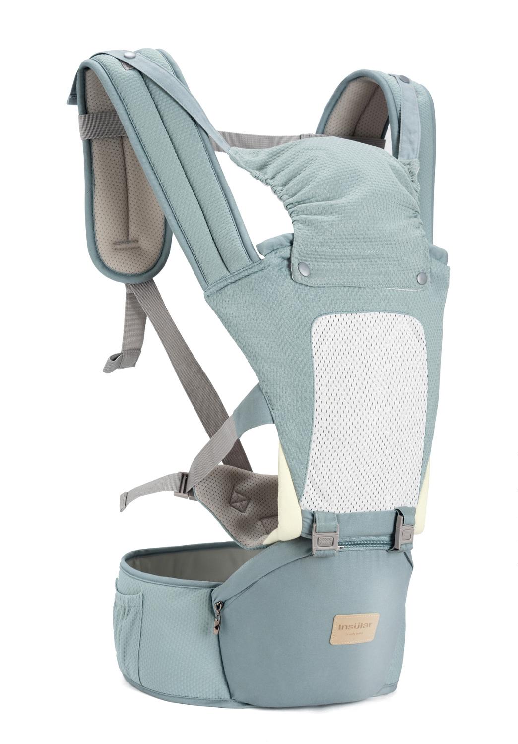 Breathable Ergonomic Baby Carrier Backpack Portable Infant Baby Carrier Kangaroo Hipseat Heaps Baby Sling Carrier Wrap: Blue