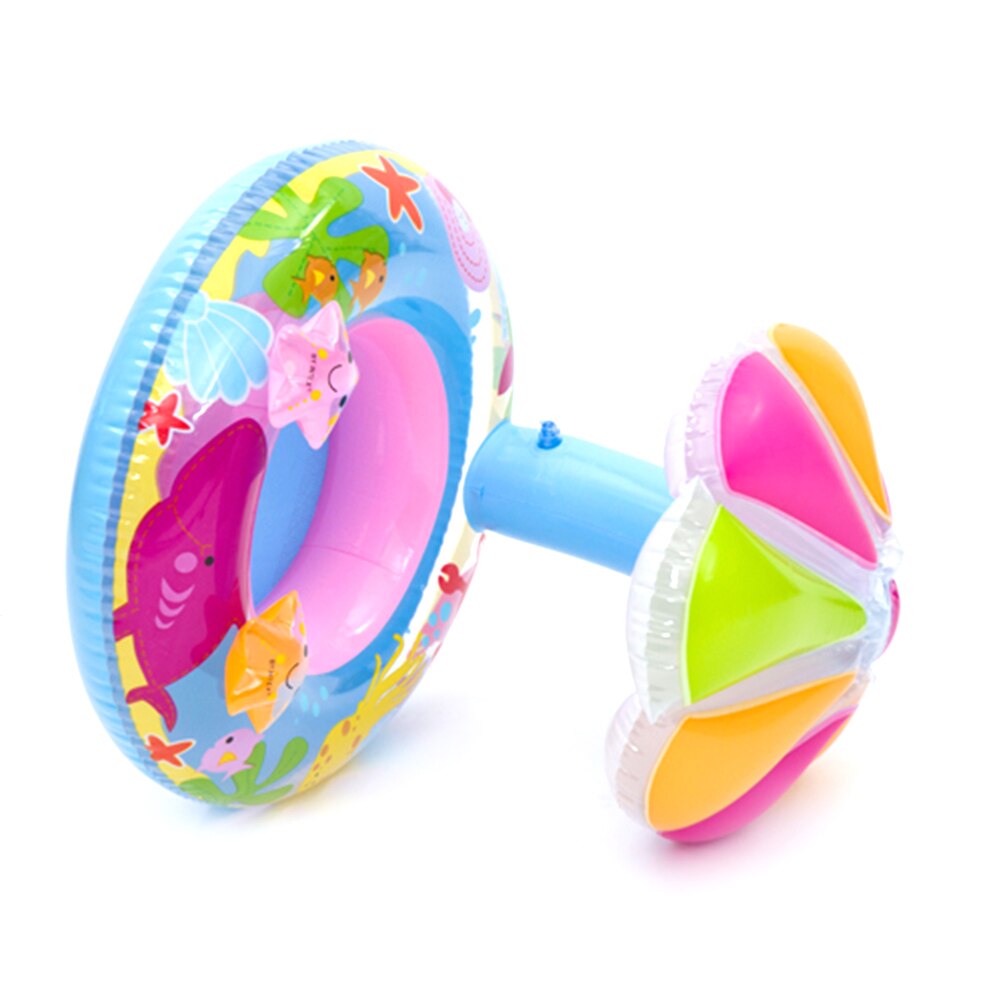 Baby Zwemmen Ring Zonnescherm Bloem Paraplu Veilig Drijvende Zomer Kids Seat Zee Dier Patroon Opblaasbare Zwemmen Seat Ring Speelgoed