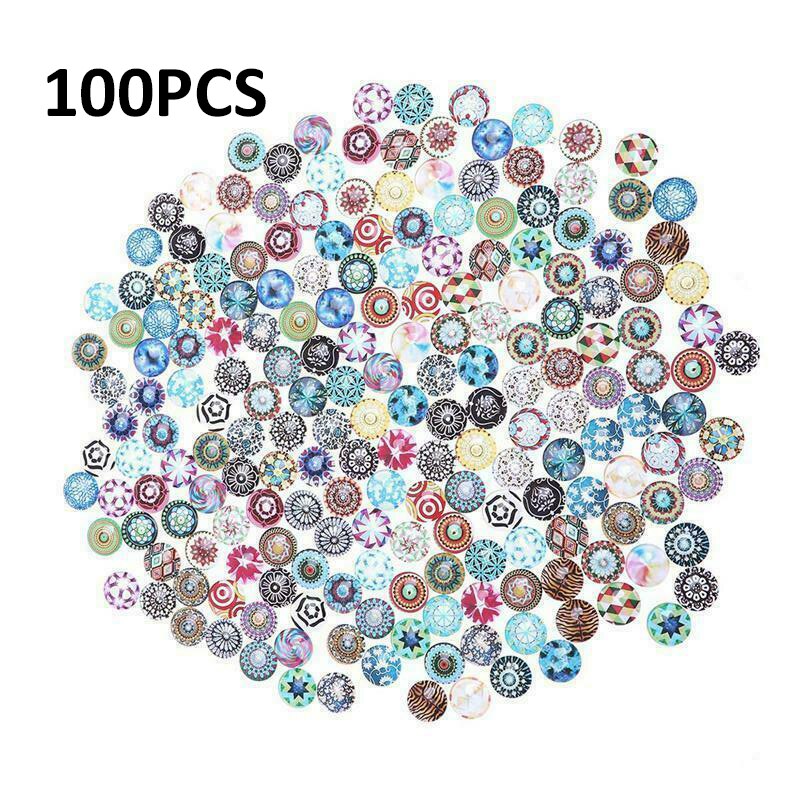200 Piezas Mosaico Colores Mezclados NUOBESTY 300 Piezas De Cabujones Para Álbumes De Recortes Suministros Para Hacer Joyas Dijes De Posterior Plana Azulejos De Mosaico Para Manualidades 200 Piezas Mosaicos Redondos