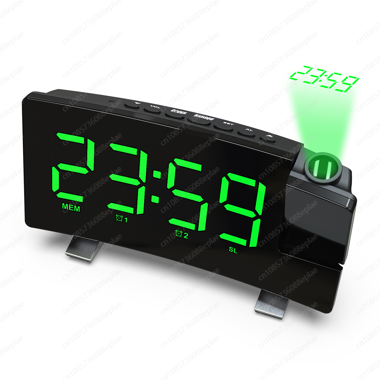 Alarm Clock Projection LED Display Electronic Digital Desk Alarm Clock Sleep Timer: Red