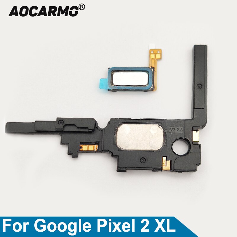 Aocarmo Top Oor Speaker Oortelefoon En Bodem Luidspreker Zoemer Ringer Flex Kabel Voor Google Pixel 2 Xl Vervanging Deel